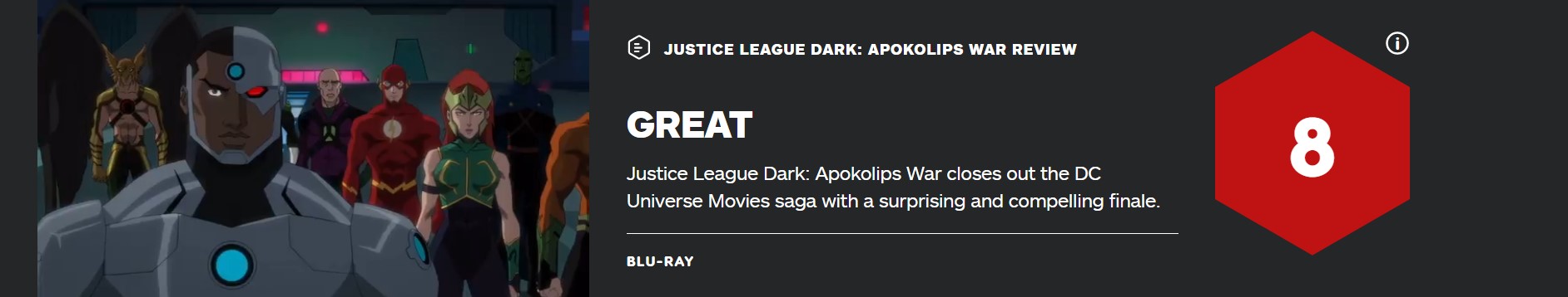 《黑暗正义联盟：天启星战争》IGN 8分：系列完美终章