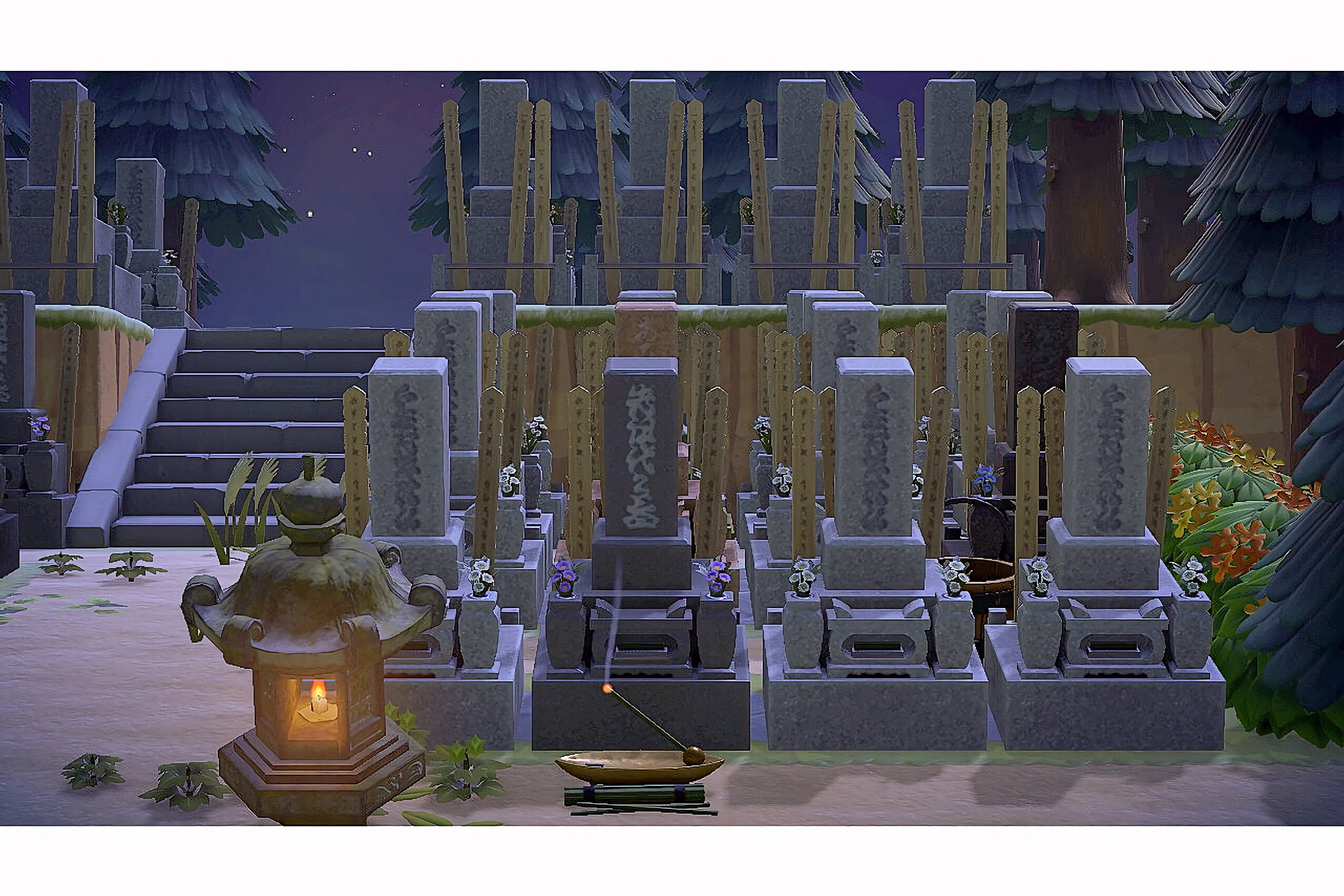 村民都吓哭了 《动森》玩家在岛上摆满1500个和风墓碑