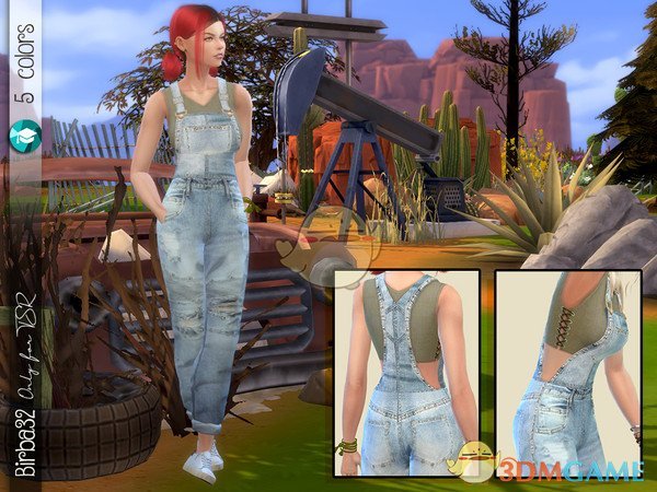 《模拟人生4》女士吊带背心牛仔裤MOD