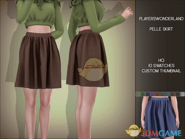 《模拟人生4》简洁褶皱短裙MOD