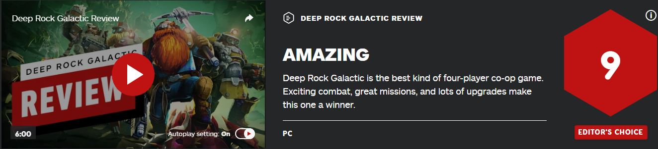 《深岩银河》IGN 9分 被赞最棒的四人合作游戏
