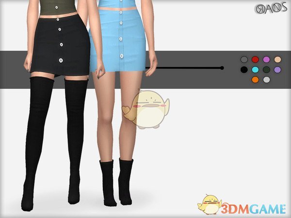 《模拟人生4》女性性感纽扣短裙MOD