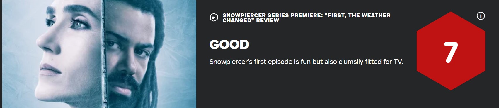 电视剧版《雪国列车》首播IGN评分7分：弱化了对阶级的探讨