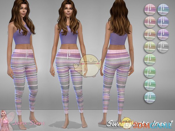 《模拟人生4》条纹毛制长裤MOD