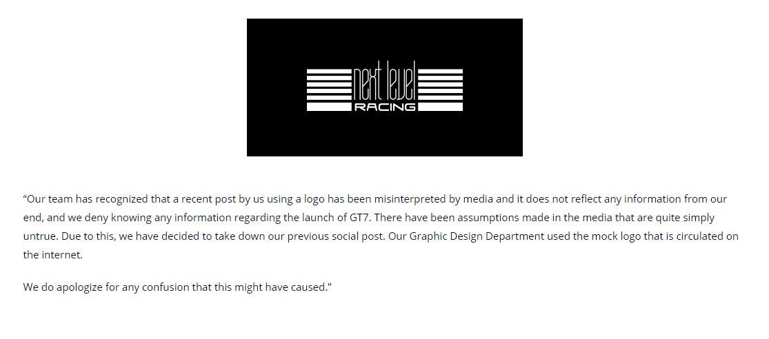 误会了 NLR澄清《GT赛车》新作传言并致歉