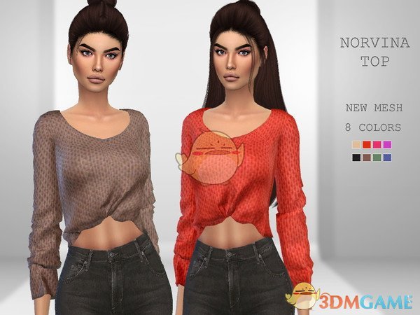 《模拟人生4》女性露腹短款毛衣MOD
