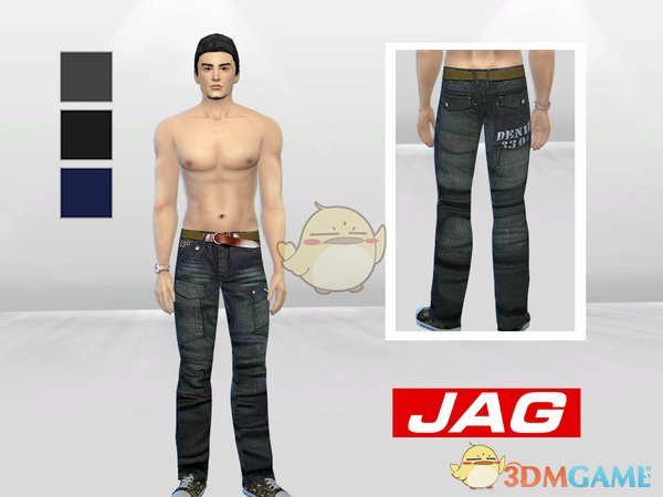 《模拟人生4》男士直筒牛仔裤MOD