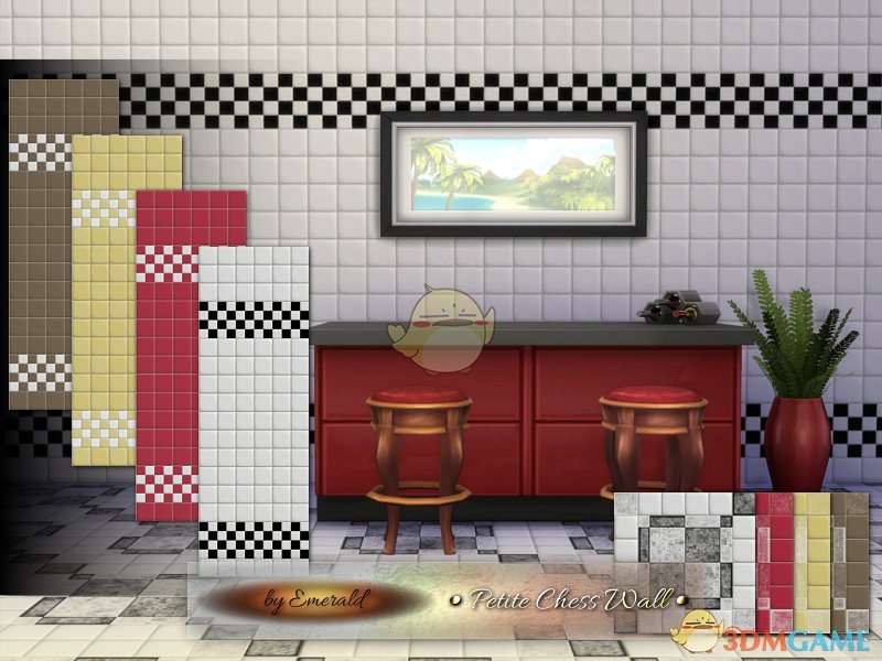 《模拟人生4》时尚格子瓷砖MOD
