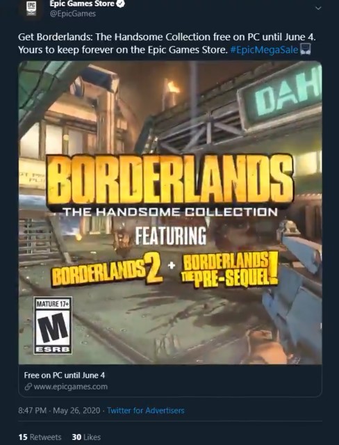 Epic本周喜加一再泄露：《无主之地：帅杰克合集》！