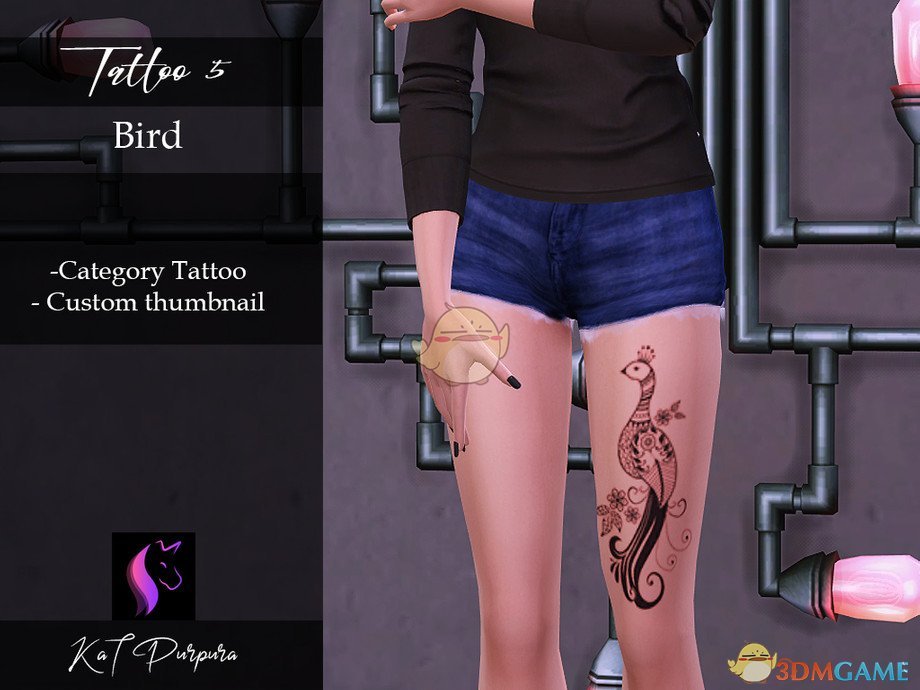 《模拟人生4》鸟类纹身MOD