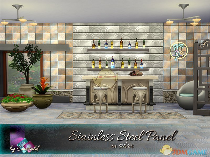 《模拟人生4》不锈钢墙面MOD