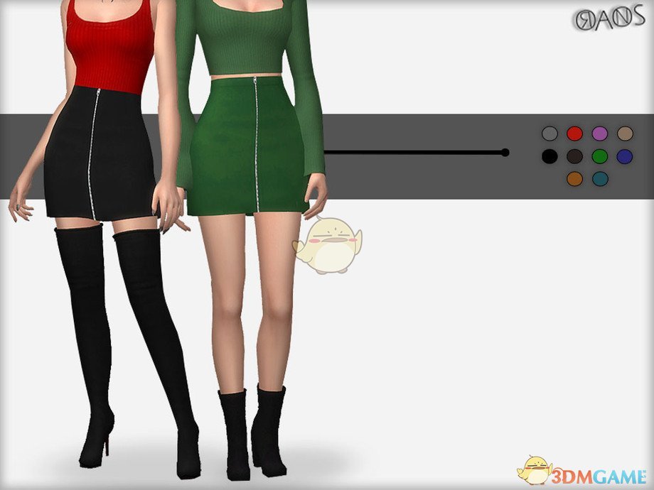 《模拟人生4》女性拉链性感短裙MOD