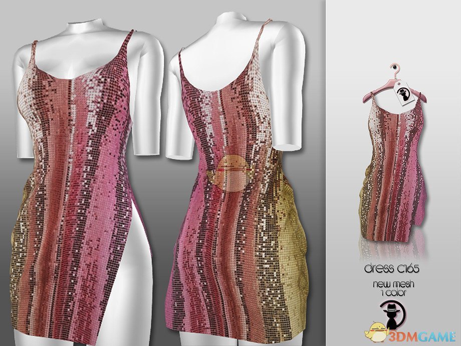 《模拟人生4》彩色的亮片连衣裙MOD