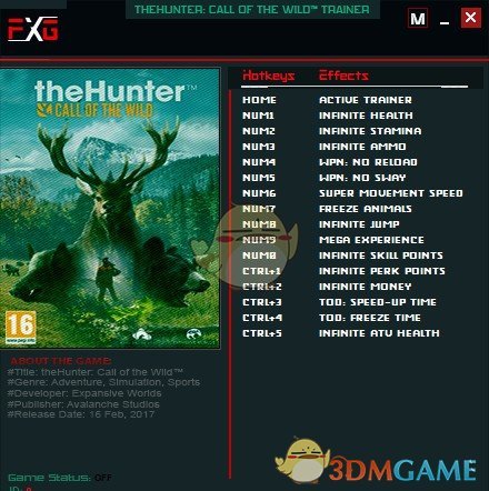 《猎人：荒野的呼唤》v1.52十五项修改器[FutureX]