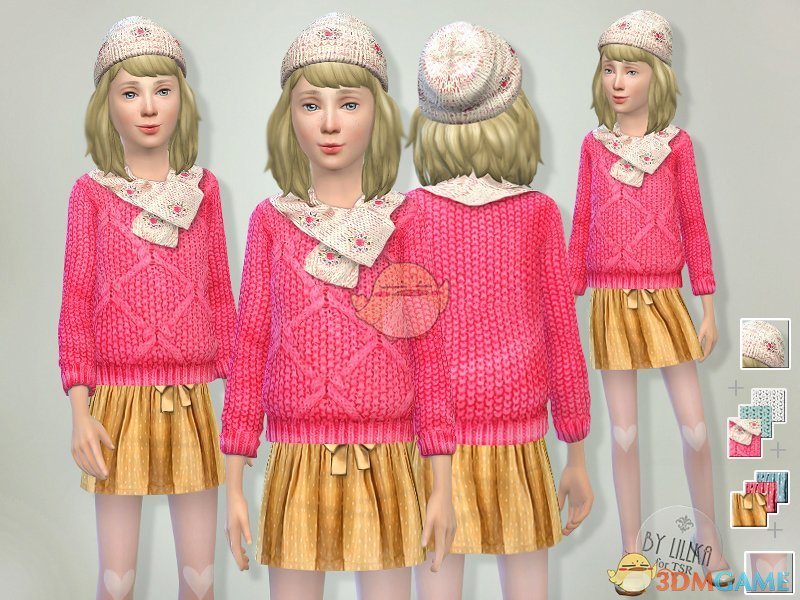 《模拟人生4》小女孩秋天粉色套装MOD