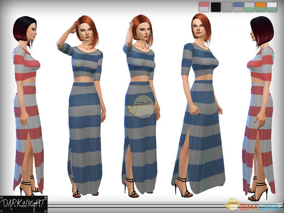 《模拟人生4》性感条纹沙滩裙MOD