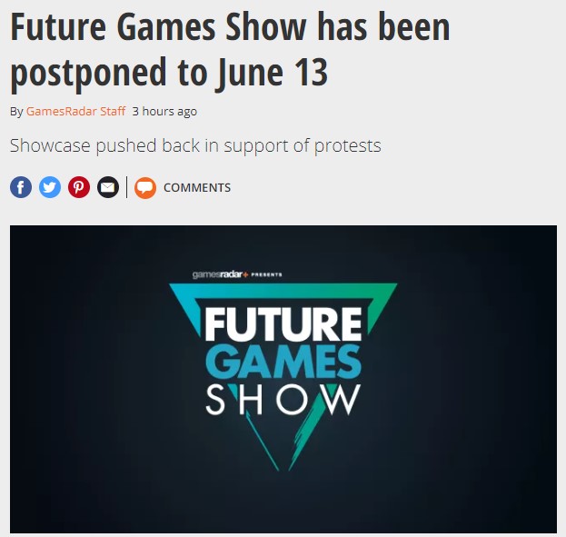 PCGamer游戏展、未来游戏展均已确认延期至6月13日