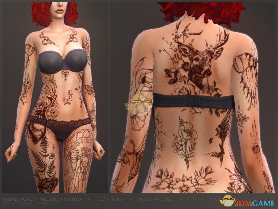 《模拟人生4》女性美丽全身纹身MOD