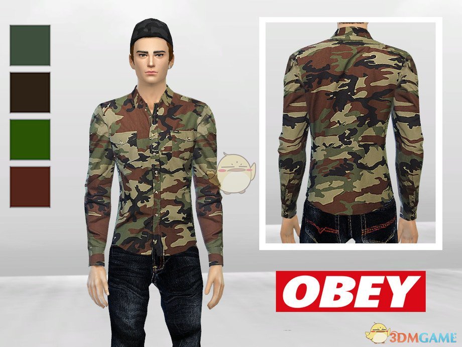 《模拟人生4》男士帅气迷彩衬衫MOD