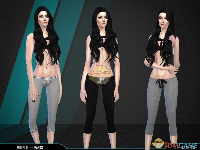《模拟人生4》女款松紧带运动长裤MOD
