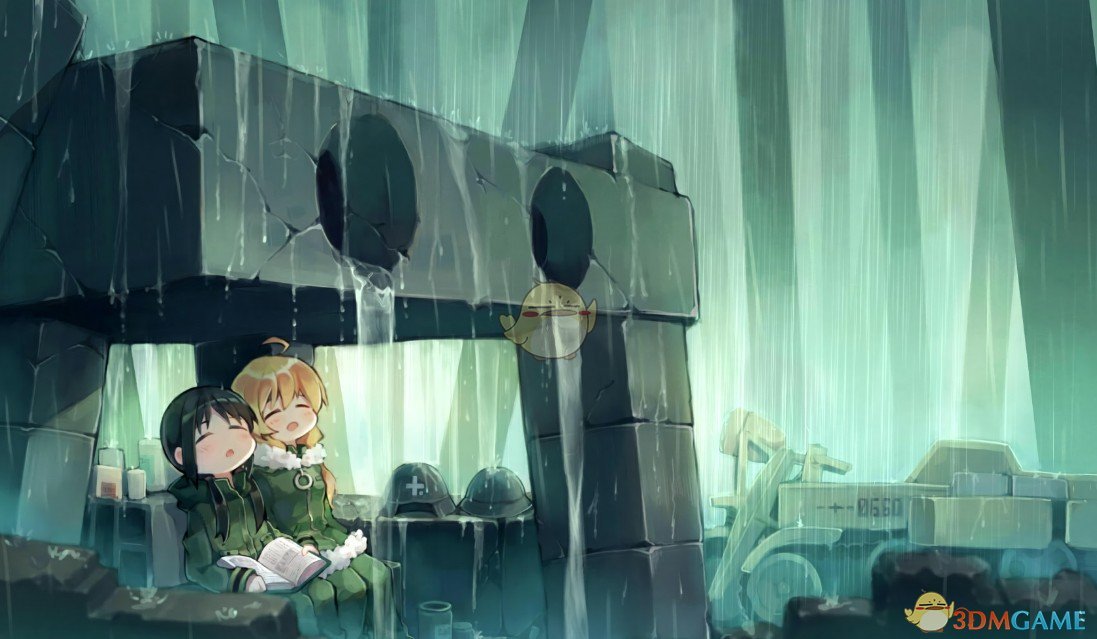 《Wallpaper Engine》少女终末旅行 - 建筑下避雨动态壁纸