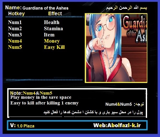 《Guardians of the Ashes》v1.0五项修改器[Abolfazl]