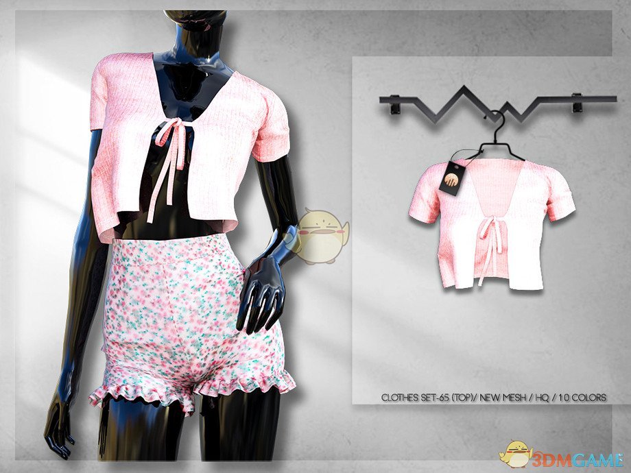 《模拟人生4》时尚的系带上衣MOD