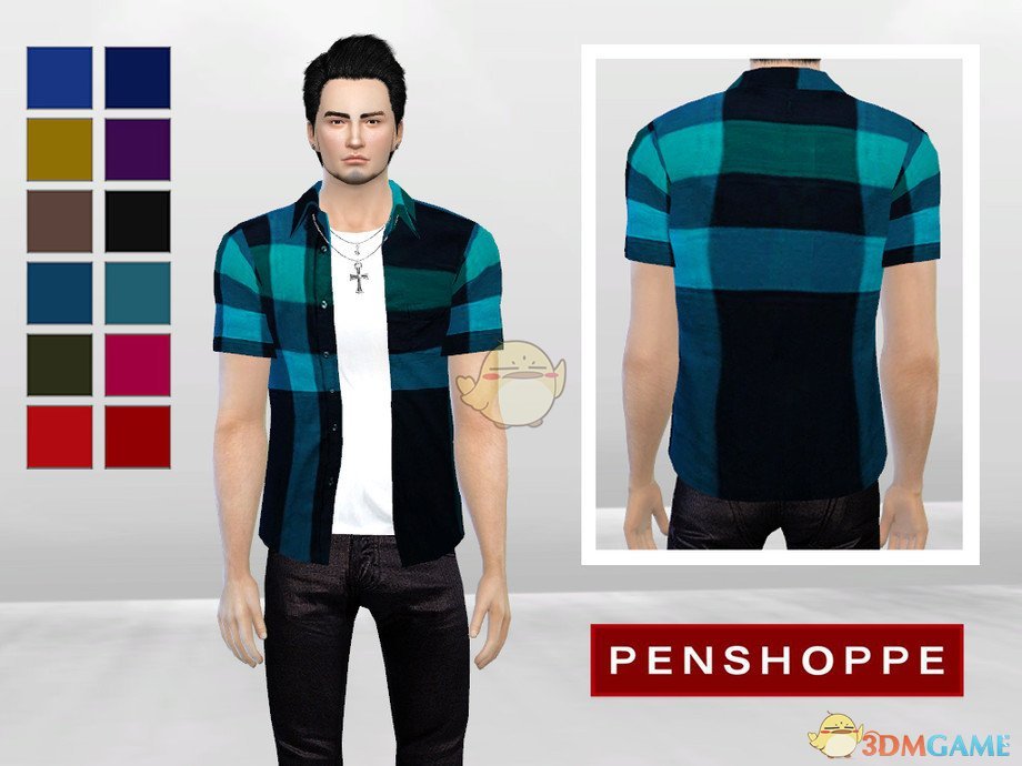 《模拟人生4》男士方格子衬衫MOD