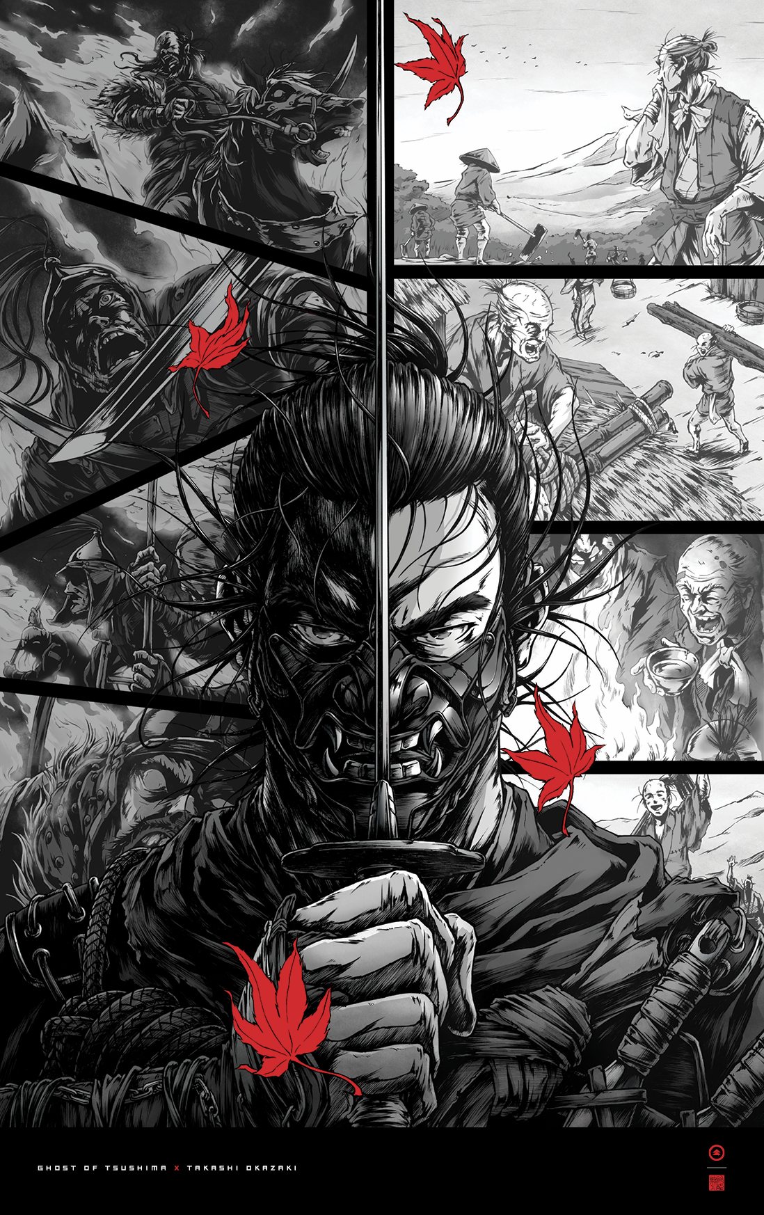 漫画家冈崎能士《对马岛之鬼》艺术海报公开