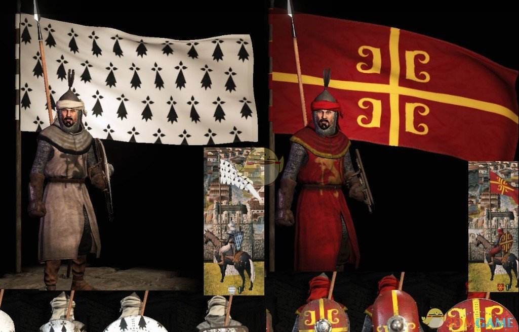 《骑马与砍杀2》中世纪欧洲旗帜合集MOD