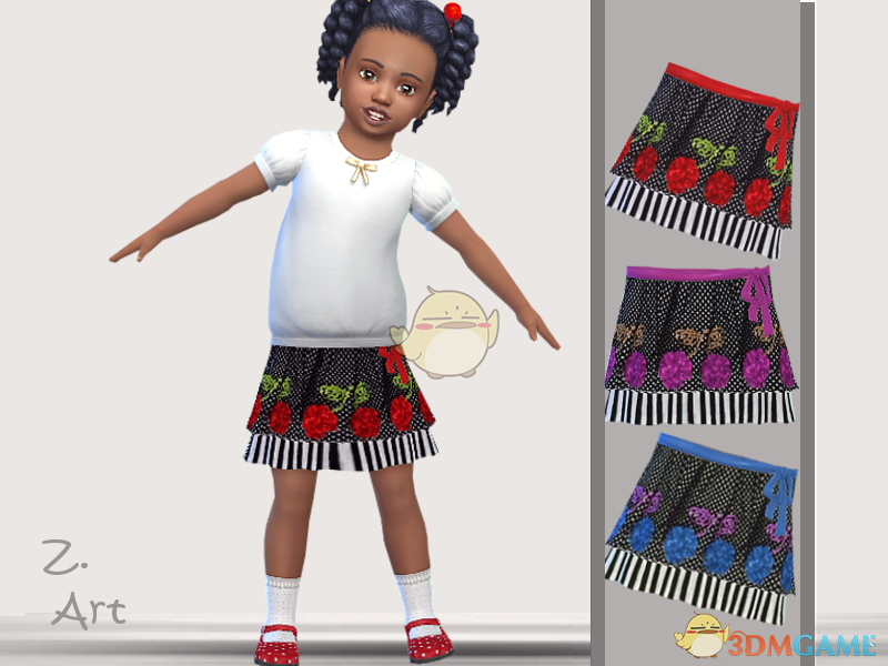 《模拟人生4》小女孩流苏印花短裙MOD