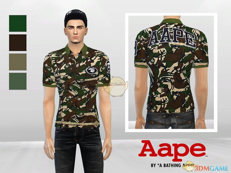 《模拟人生4》男士迷彩印花短袖MOD