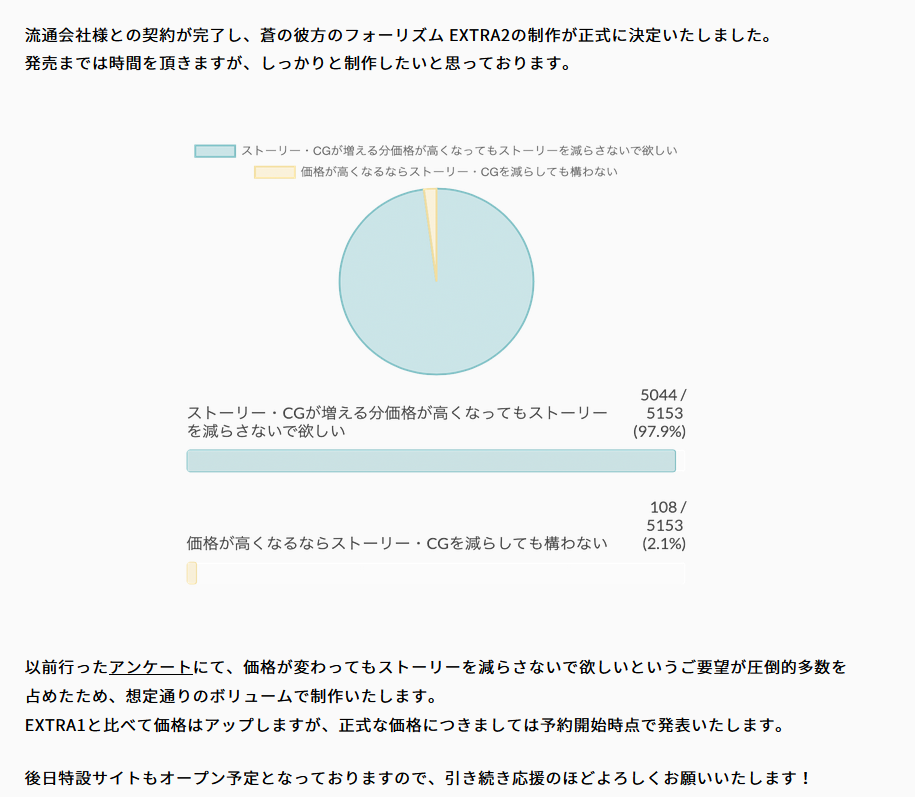 《苍之彼方的四重奏EXTRA2》制作决定！剧情分量足