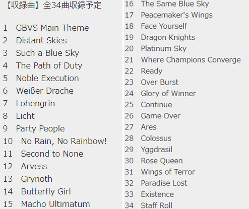 《碧蓝幻想：Versus》原声大碟发售 双CD全部34曲收入