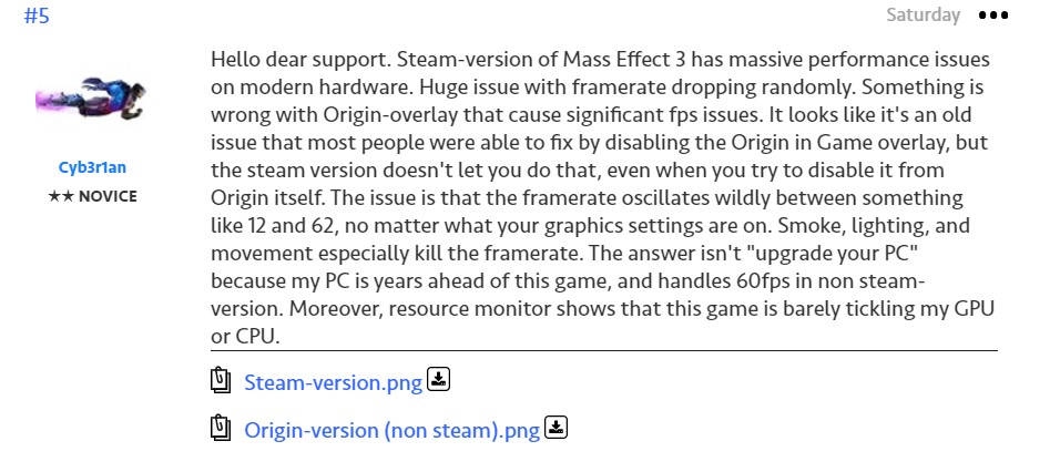 《质量效应3》Steam版强制使用Origin平台功能 出现大幅掉帧 无法解决