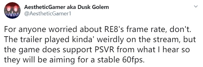 爆料：《生化危机8》将努力达到60帧 因为要支持PS VR