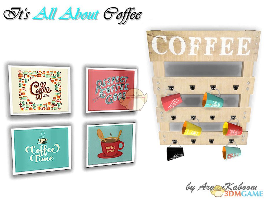 《模拟人生4》可爱的咖啡墙壁装饰MOD