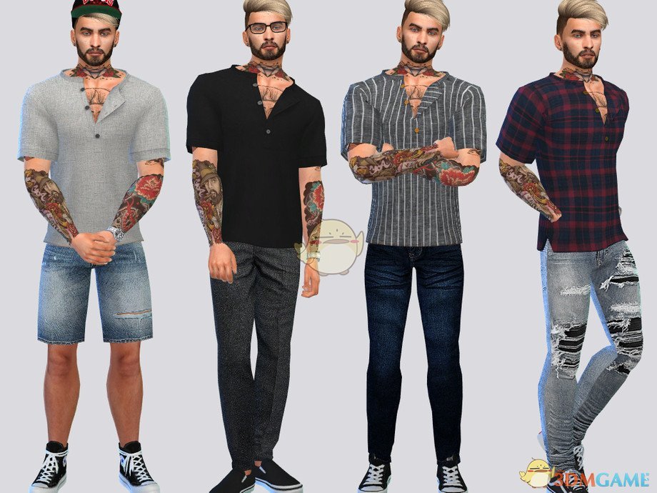 《模拟人生4》男士帅气开衫衬衫MOD