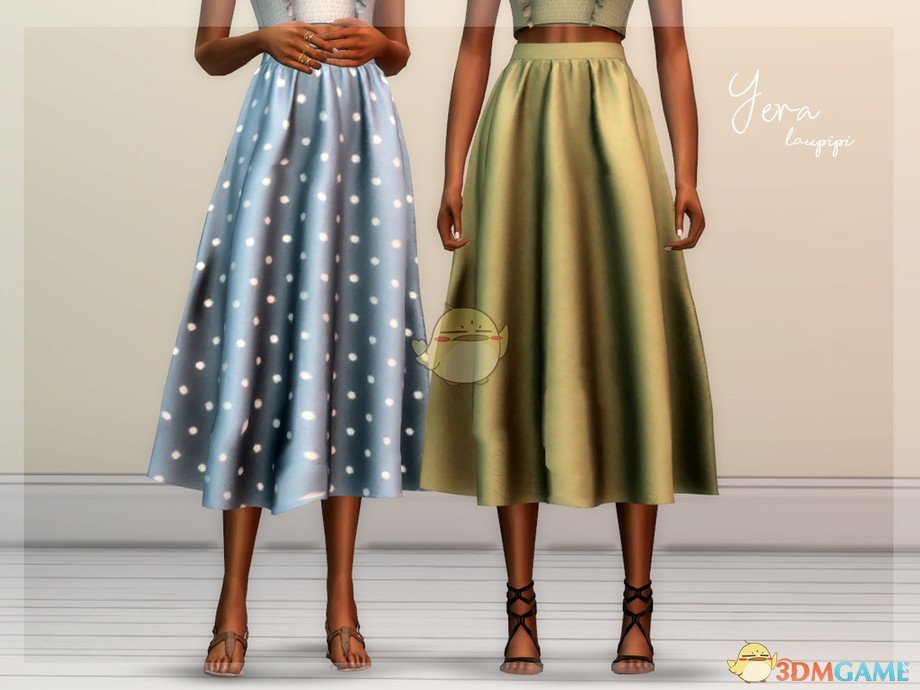 《模拟人生4》简洁褶皱长裙MOD