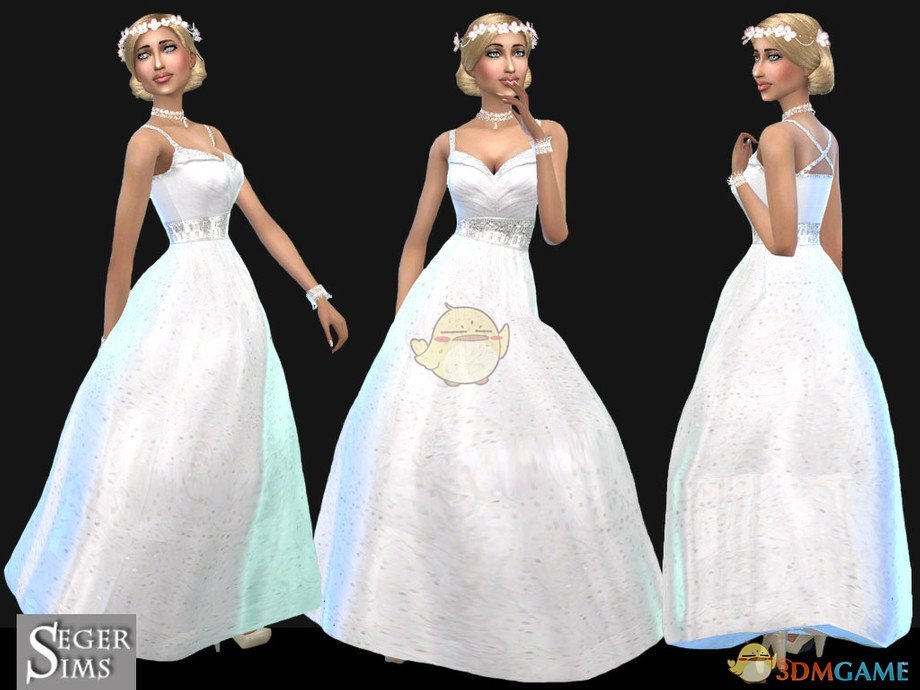 《模拟人生4》纯白色婚礼长裙MOD