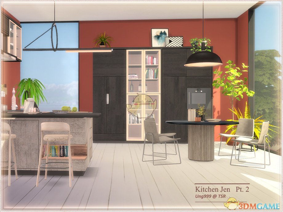 《模拟人生4》时尚厨房木质家具MOD