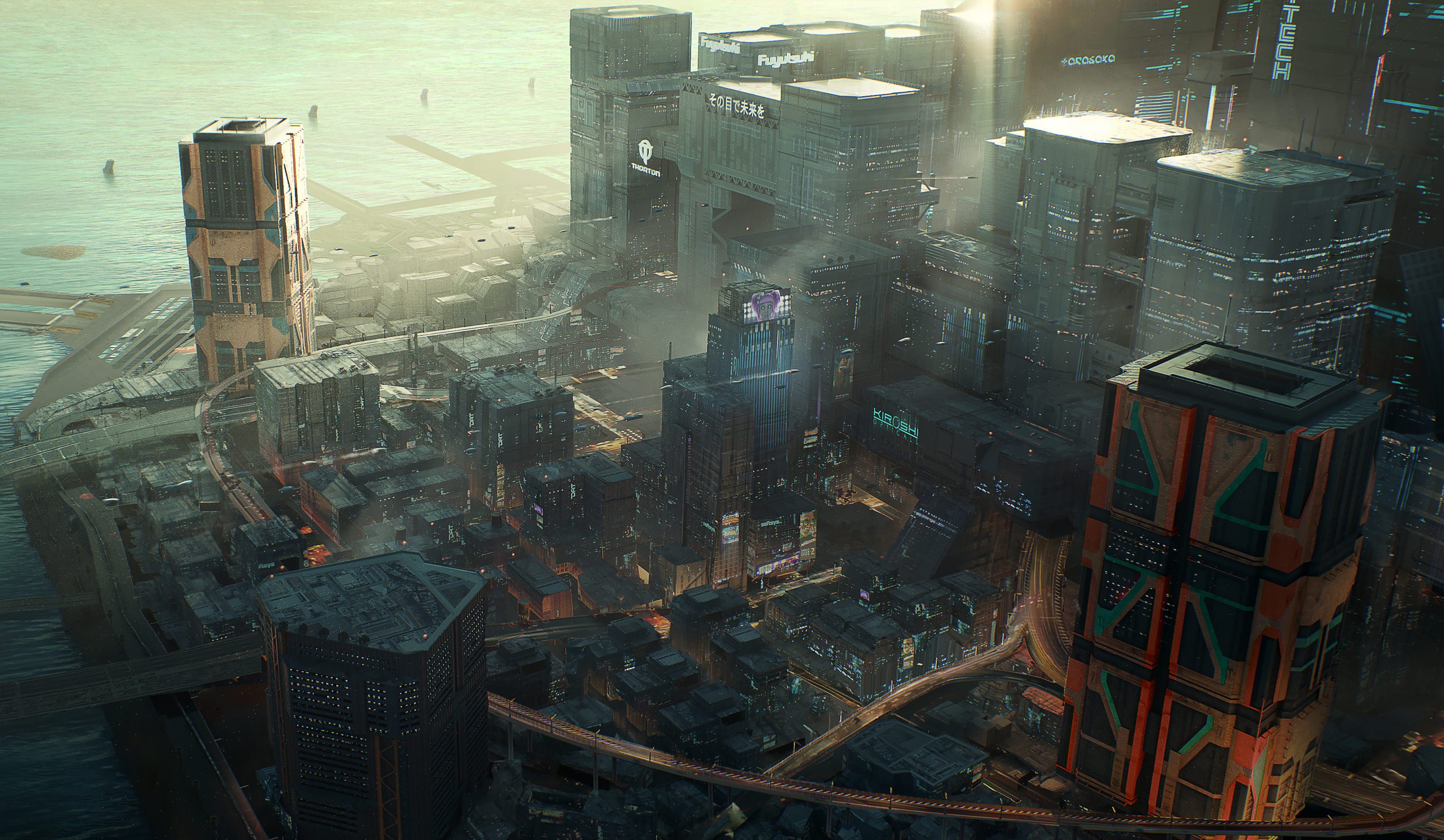 《赛博朋克2077》新截图及原画发布 夜之城如此美丽
