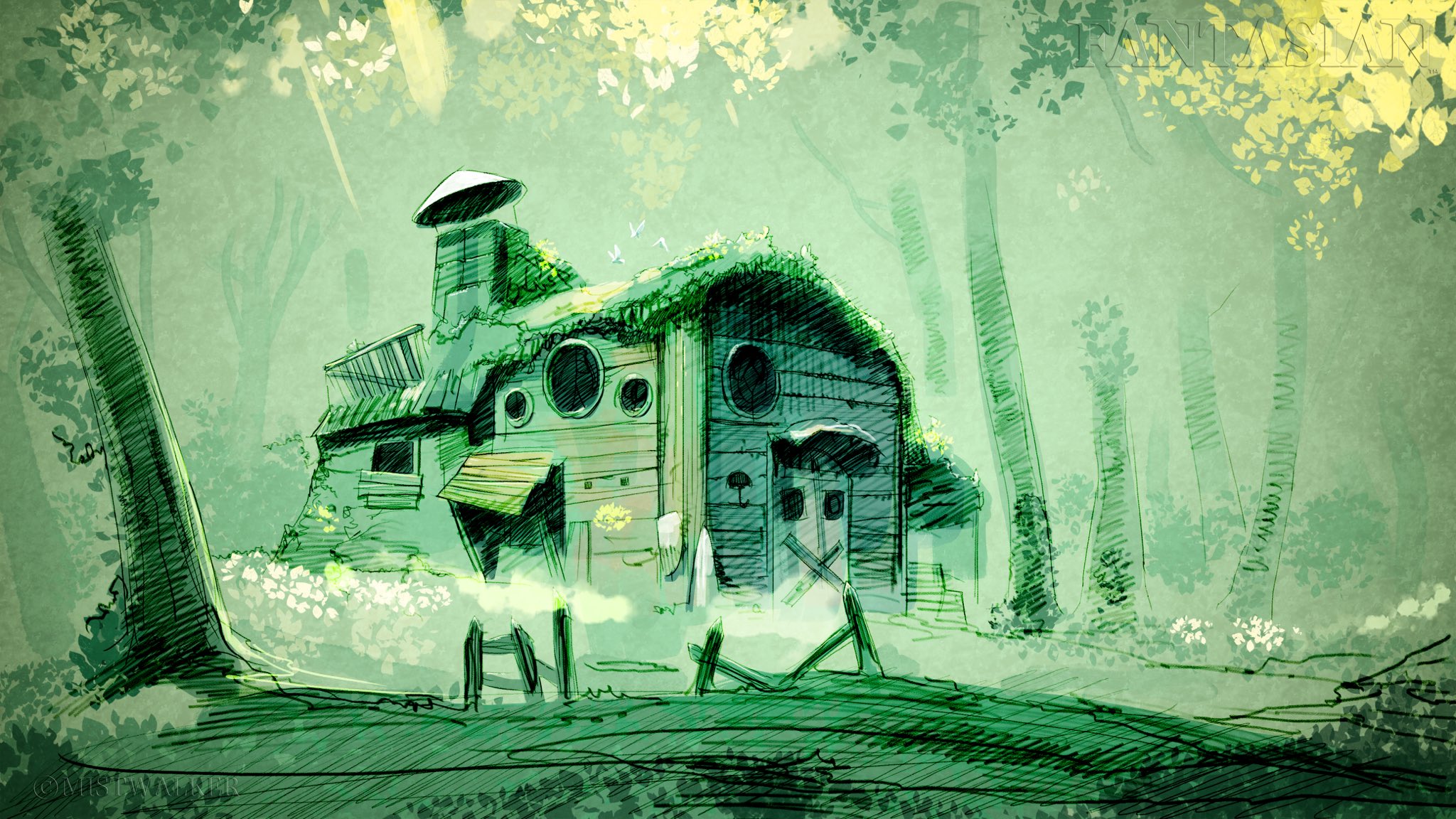 坂口博信公开新游《Fantasian》最新开发图 梦幻林中小屋