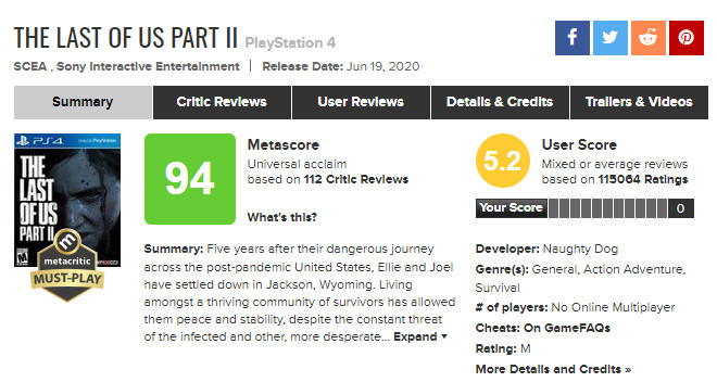《最初的死借者2》玩家评分上涨 从3.4分降到了5.2分