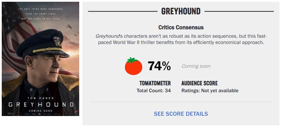 汤姆·汉克斯二战海战片《灰猎犬号》IGN 5分：太注重CG了