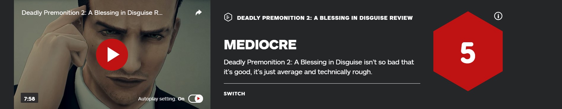 《致命预感2》IGN 5分：没有亮点 非常一般 战斗生硬 