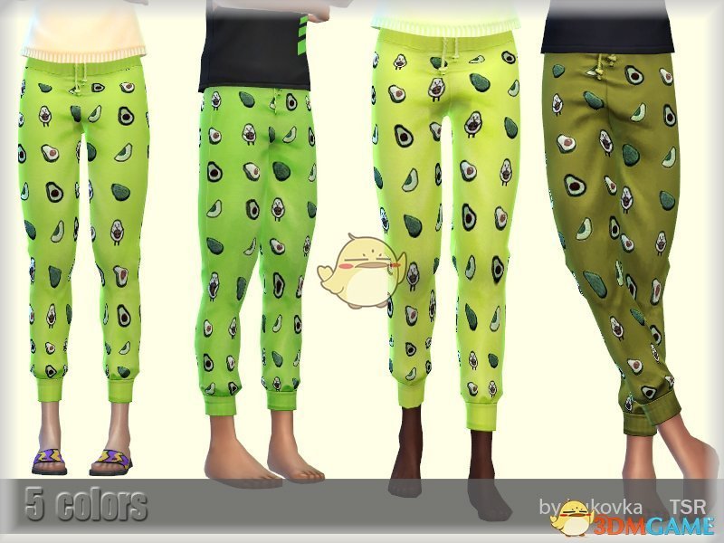 《模拟人生4》女孩可爱梨子图案长裤MOD