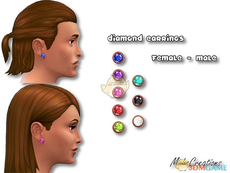 《模拟人生4》精致圆形钻石耳环MOD