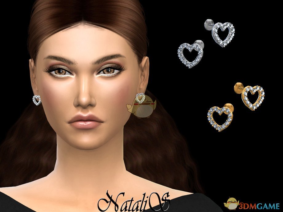 《模拟人生4》爱心空心钻石耳环MOD