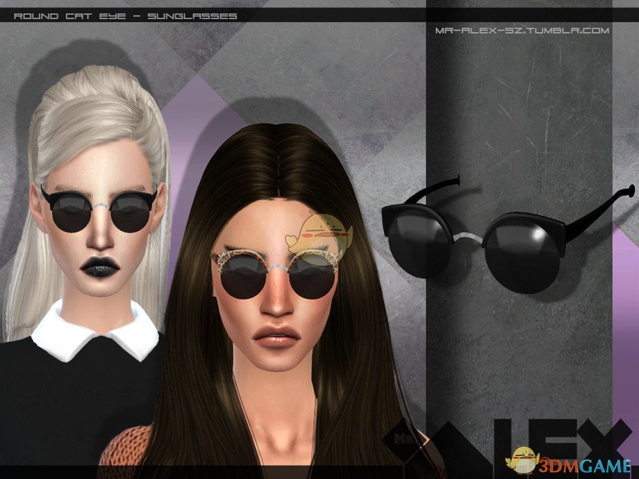 《模拟人生4》女性时尚黑框眼镜MOD